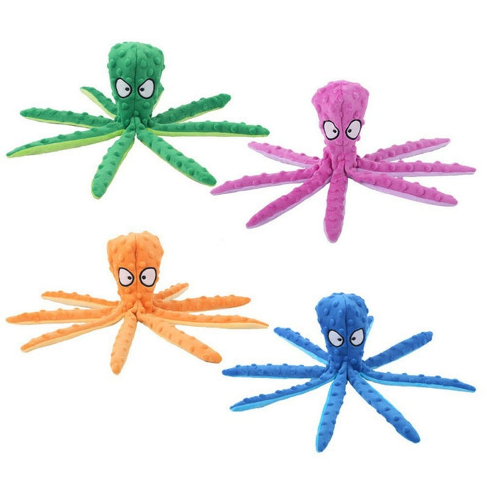 8 Legs Octopus Soft Stuffed Plush Squeaky Dog Toy