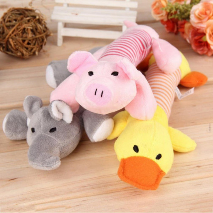 Pet Dog Funny Stuffed Plush Duck Pig Elephant Toys