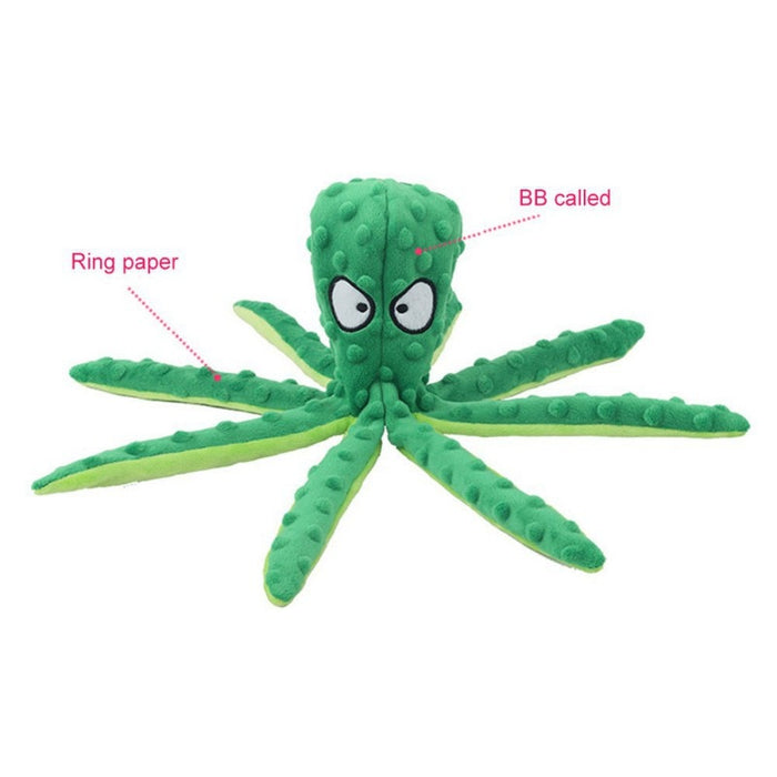 8 Legs Octopus Soft Stuffed Plush Squeaky Dog Toy
