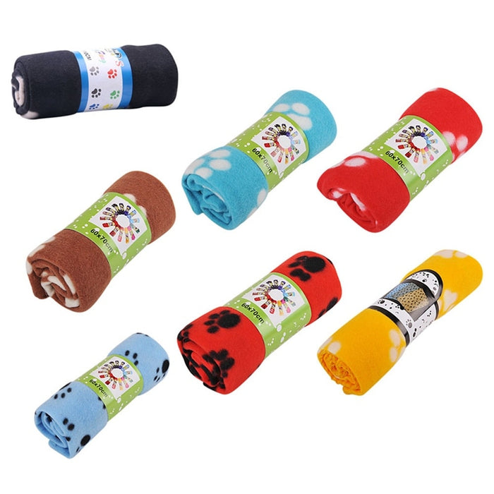 Pet Dog Sleep Warm Paw Print Mat towel