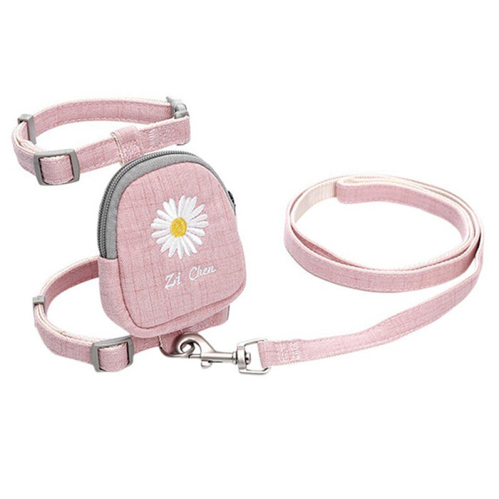 Pet Cat Harness Vest With Backpack Adjustable