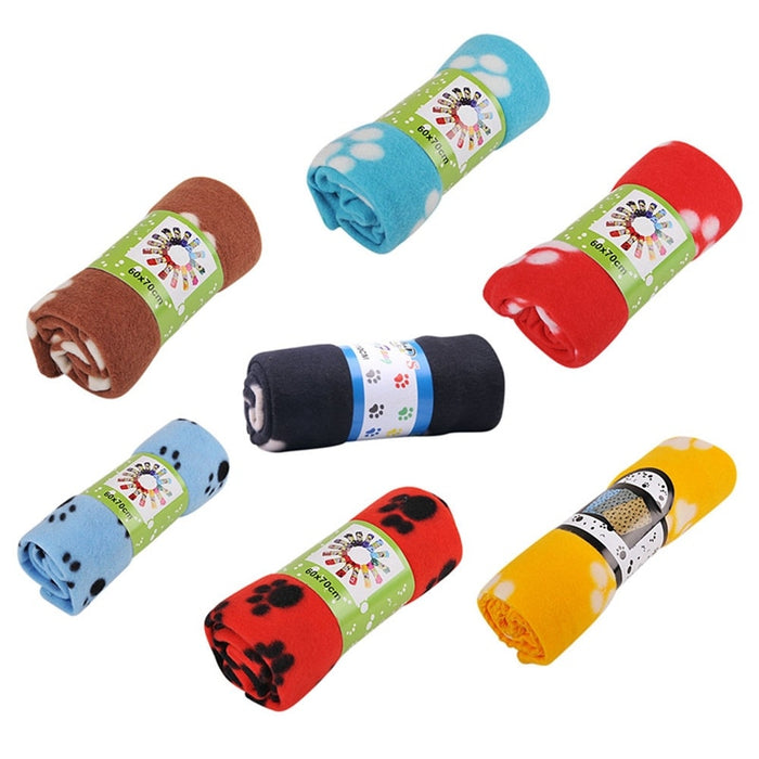 Pet Dog Sleep Warm Paw Print Mat towel