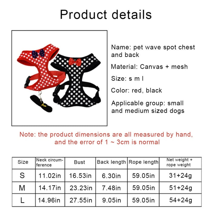 Pet Dog Harness Walking Harnesses Leash Set