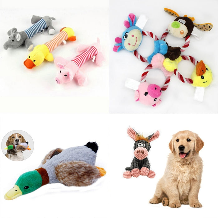 Pet Dog Funny Stuffed Plush Duck Pig Elephant Toys