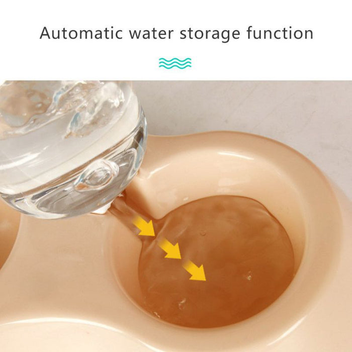 Pet Cat Bowl Water Dispenser 2-in-1 Automatic