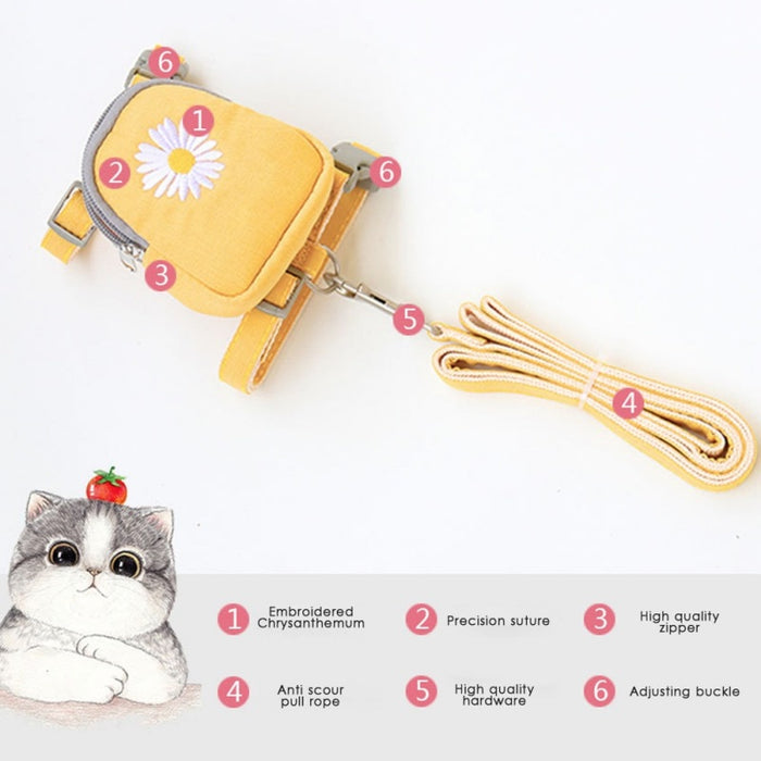 Pet Cat Harness leash Backpack