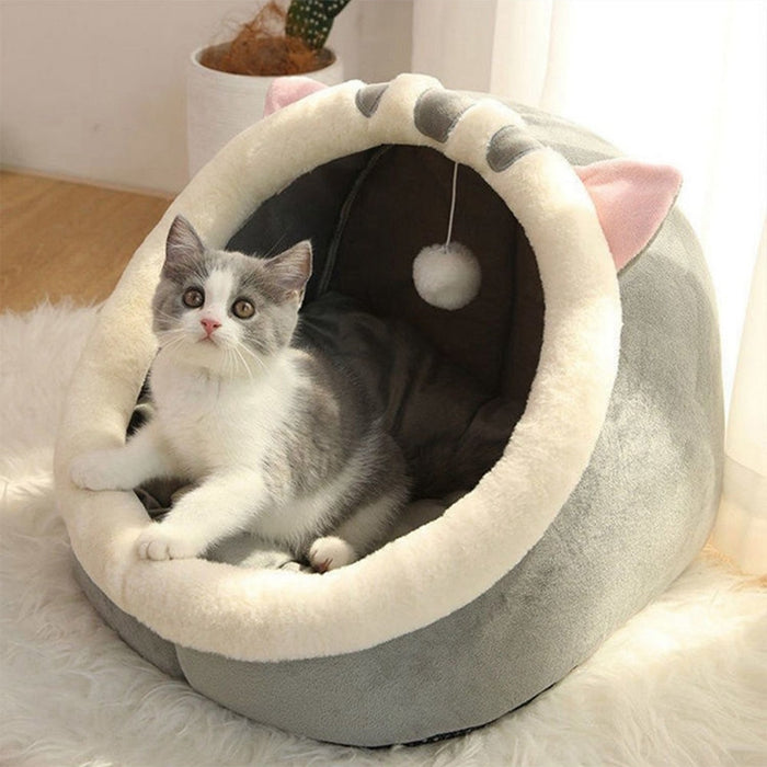 Pet Cat Winter Plush Round Bed