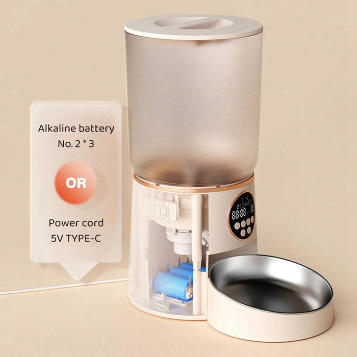 4L Voice Call Pet Cat Feeder Button Version Dispenser