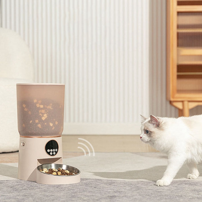 4L Voice Call Pet Cat Feeder Button Version Dispenser