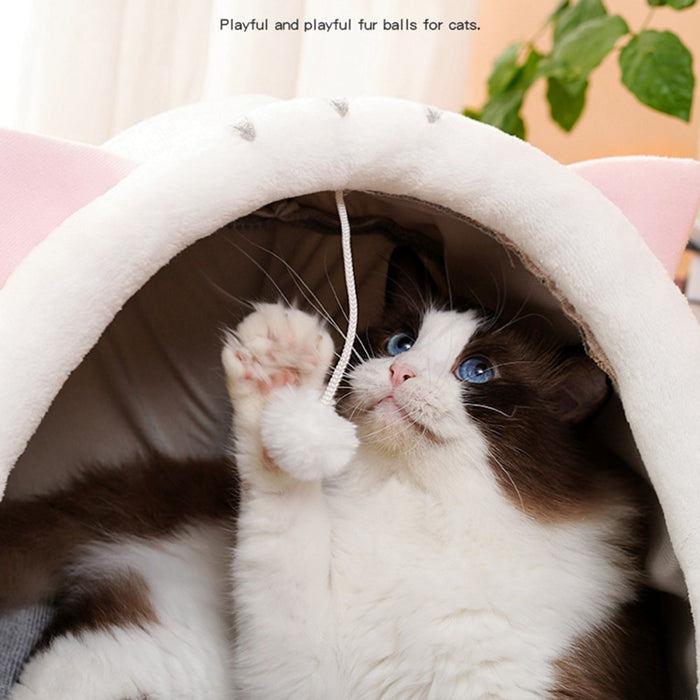 Pet Cat Winter Plush Round Bed