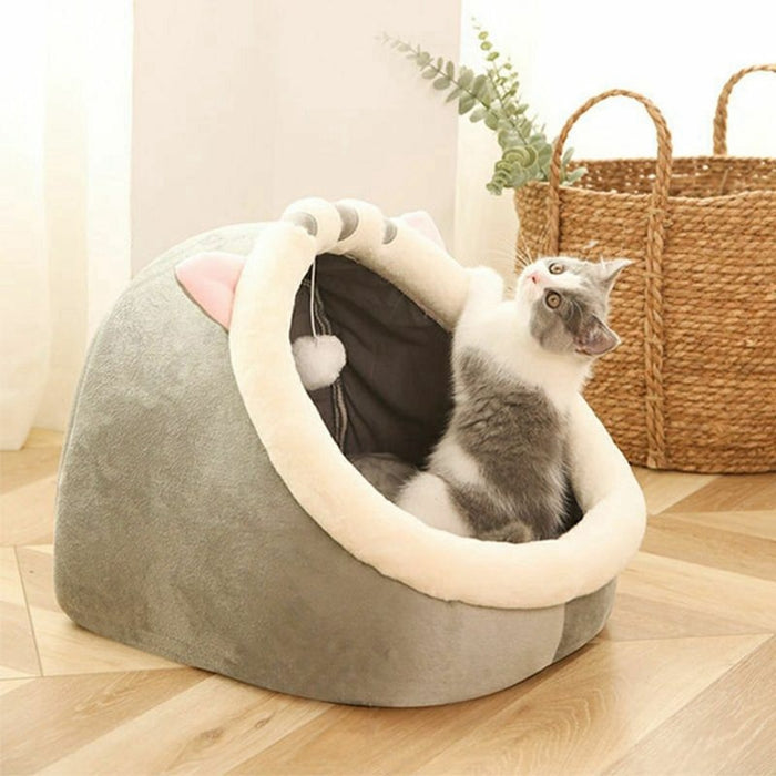 Pet Cat Winter Plush Round Bed