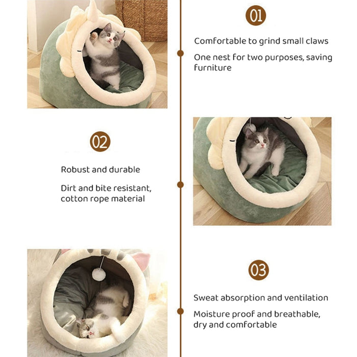 Pet Cat Winter Plush Round Bed