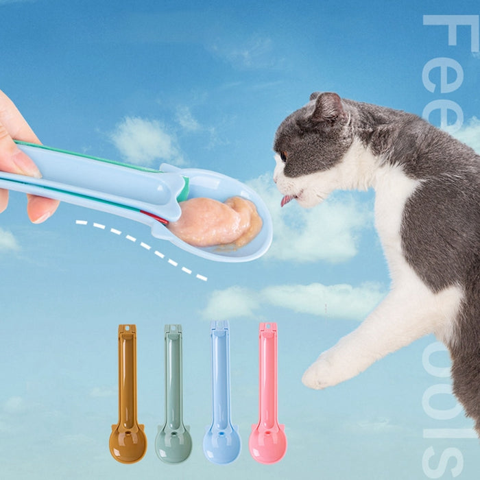 Pet Cat Can Spoon Puppy Feeding